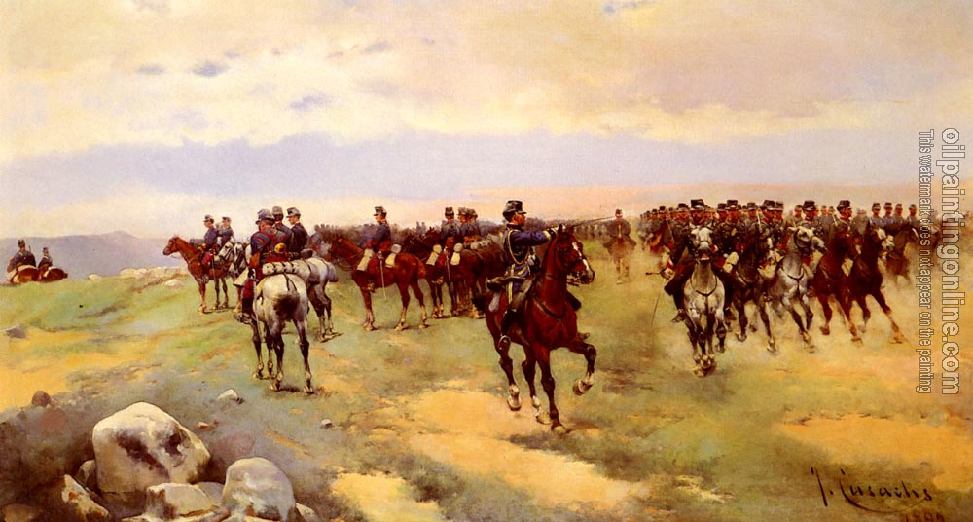 Jose Cusachs y Cusachs - Soldier On Horseback